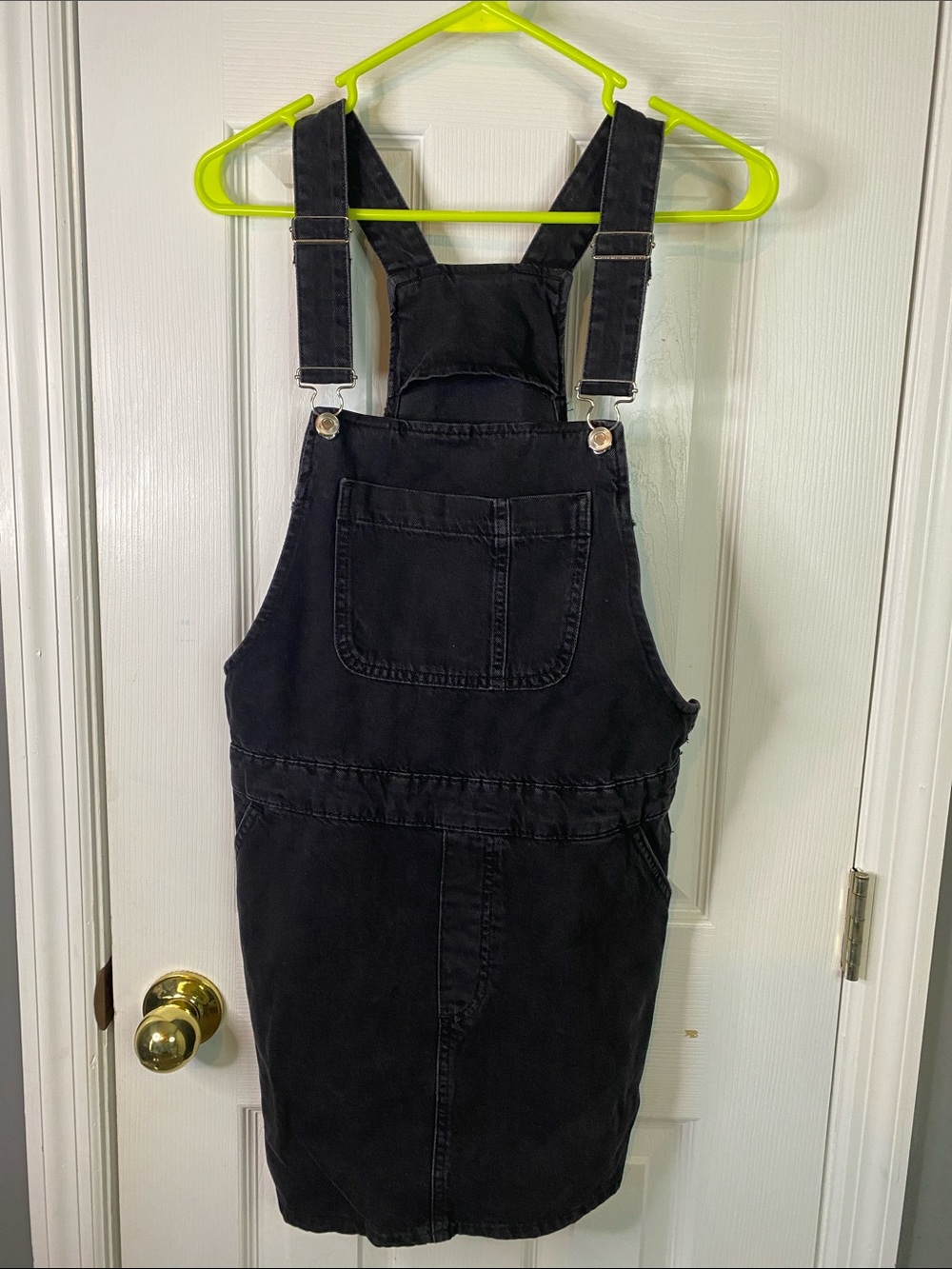 Black Denim Overall Dress No Name Size Small.